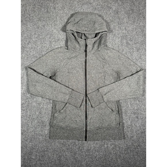 lululemon athletica Tops - Lululemon Scuba Hoodie Jacket Light Cotton Fleece Full Zip‎ Heathered Black